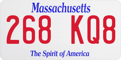 MA license plate 268KQ8