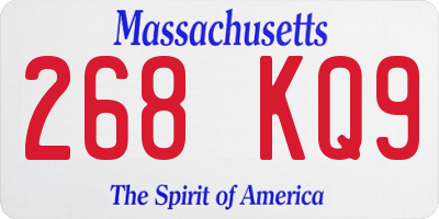 MA license plate 268KQ9