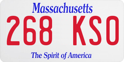 MA license plate 268KS0