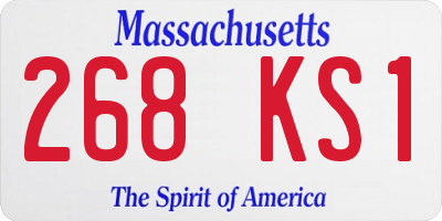 MA license plate 268KS1