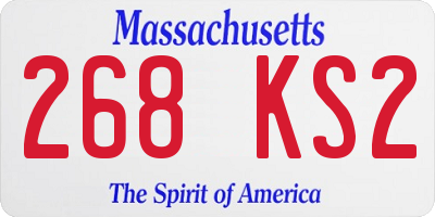 MA license plate 268KS2