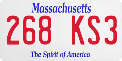 MA license plate 268KS3