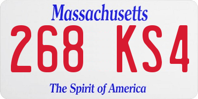 MA license plate 268KS4