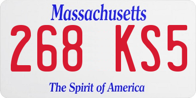 MA license plate 268KS5