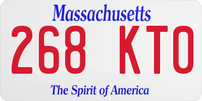 MA license plate 268KT0