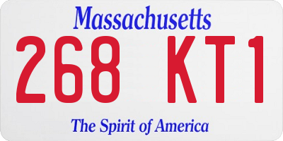 MA license plate 268KT1