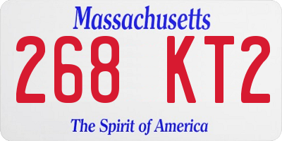 MA license plate 268KT2
