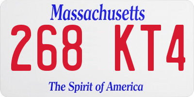 MA license plate 268KT4