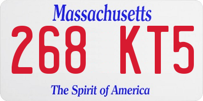MA license plate 268KT5