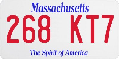 MA license plate 268KT7