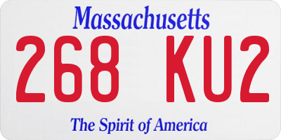 MA license plate 268KU2