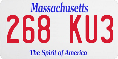 MA license plate 268KU3