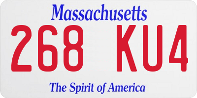 MA license plate 268KU4