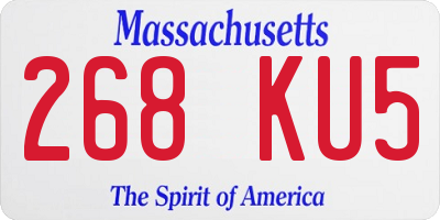 MA license plate 268KU5