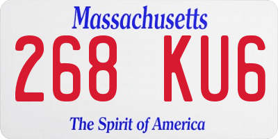 MA license plate 268KU6