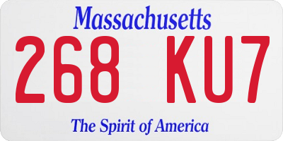 MA license plate 268KU7