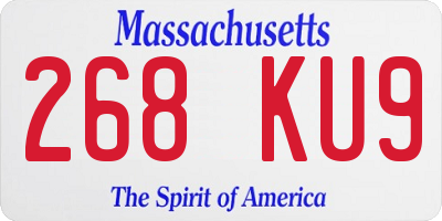 MA license plate 268KU9
