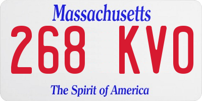 MA license plate 268KV0