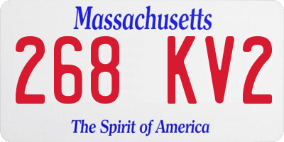 MA license plate 268KV2