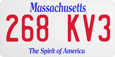 MA license plate 268KV3