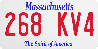 MA license plate 268KV4