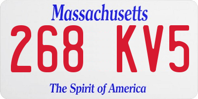 MA license plate 268KV5