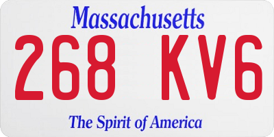 MA license plate 268KV6