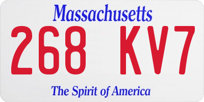 MA license plate 268KV7