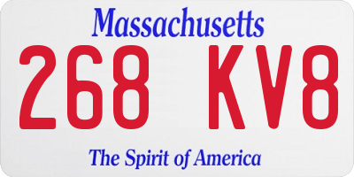 MA license plate 268KV8