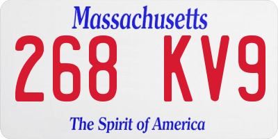 MA license plate 268KV9