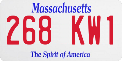 MA license plate 268KW1