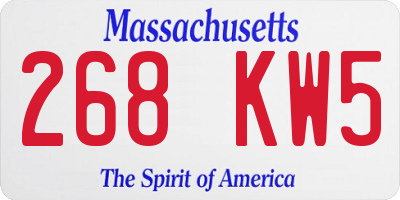MA license plate 268KW5