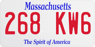 MA license plate 268KW6