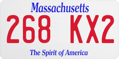 MA license plate 268KX2
