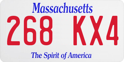 MA license plate 268KX4