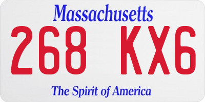 MA license plate 268KX6