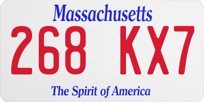 MA license plate 268KX7