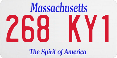 MA license plate 268KY1
