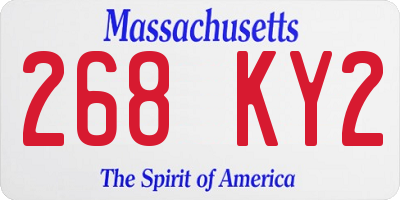 MA license plate 268KY2