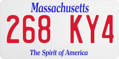 MA license plate 268KY4