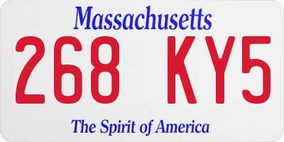 MA license plate 268KY5
