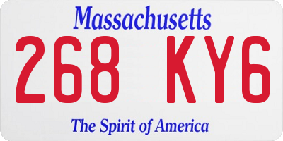 MA license plate 268KY6