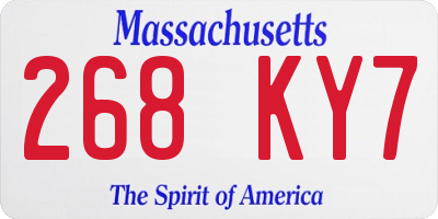 MA license plate 268KY7
