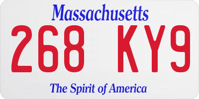 MA license plate 268KY9