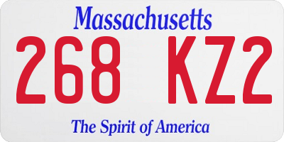 MA license plate 268KZ2
