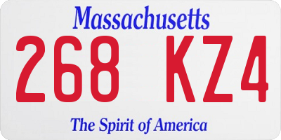 MA license plate 268KZ4