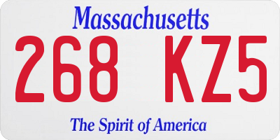 MA license plate 268KZ5