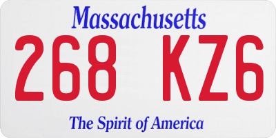 MA license plate 268KZ6