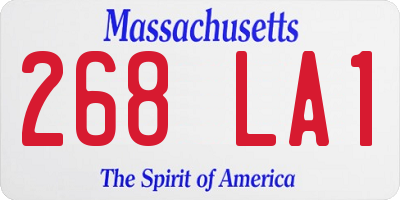 MA license plate 268LA1