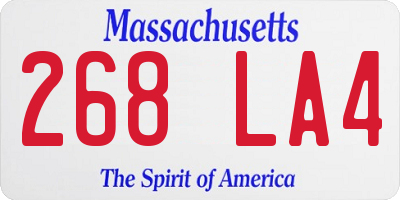 MA license plate 268LA4